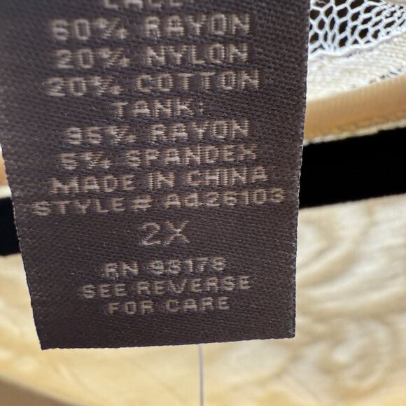 Kate & Mallory Lace Back 3/4 Sleeve Ivory Pullover Top Women's Plus Size 2X NWT - Picture 11 of 13